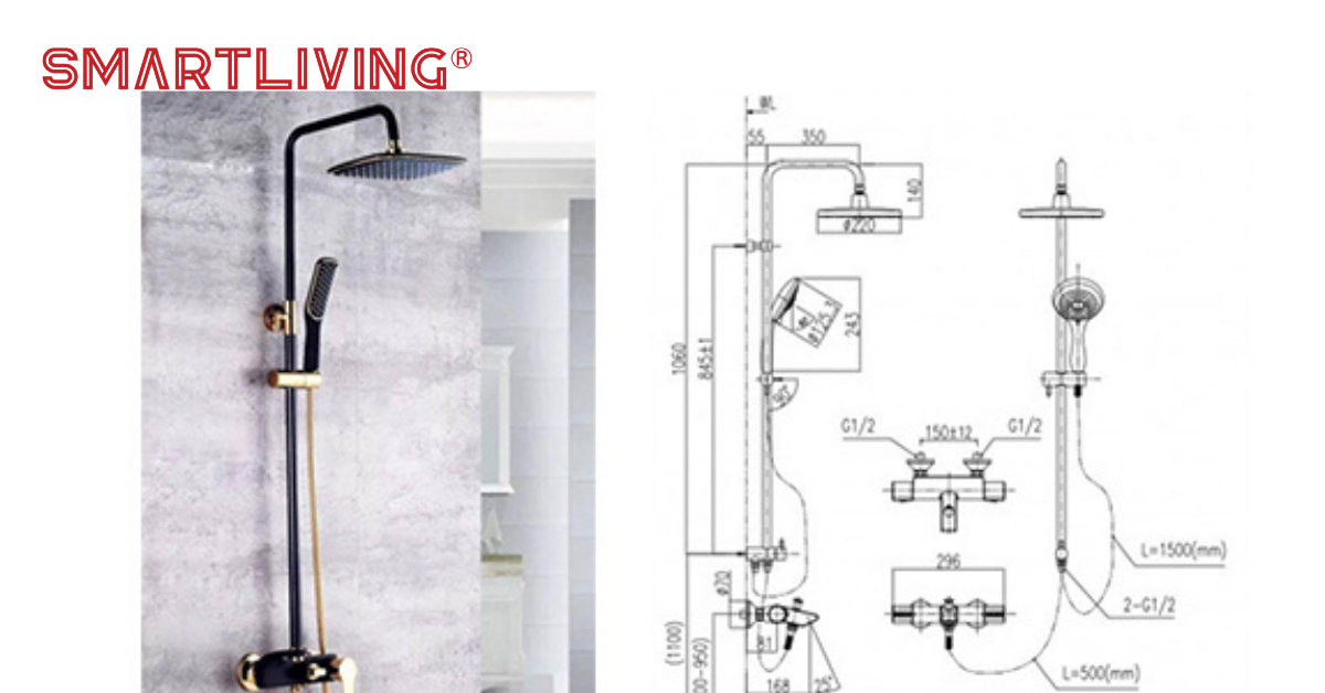 Gợi ý tiêu chuẩn kích thước sen vòi tắm 