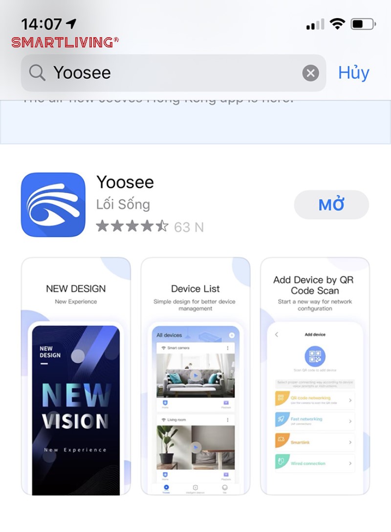 Trước tiên bạn cần tải phần mềm Yoosee về thiết bị của mình.